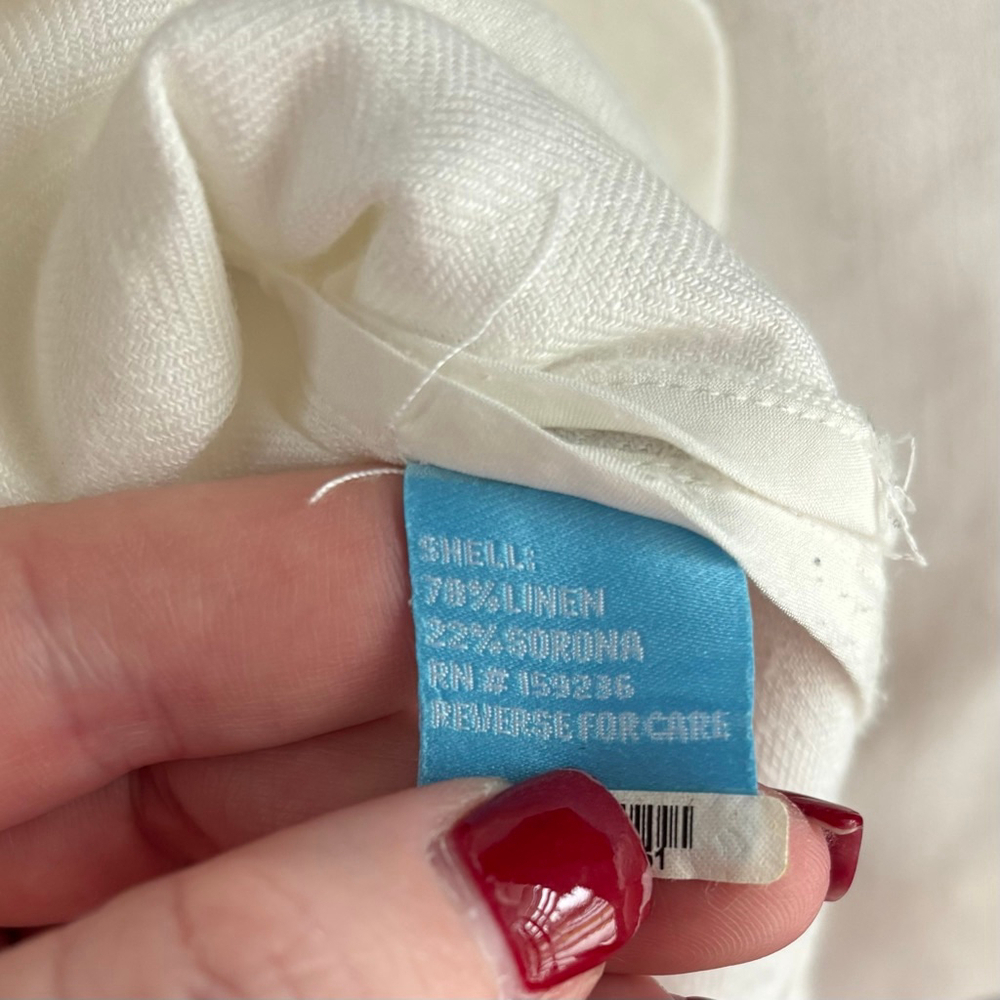 EUC J.McLaughlin Women’s Merona Linen-Blend Jacket in Ivory | Sz M - Picture 8 of 9